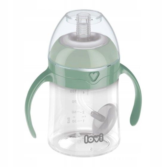 LOVI Pierwszy kubek z obciążoną słomką LOVI 150 ml Green