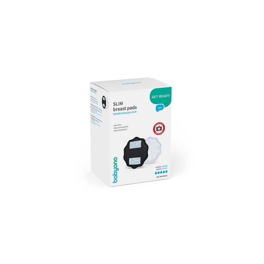 Babyono Wkładki laktacyjne czarne NATURAL NURSING 24szt