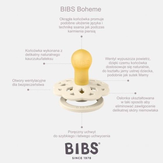 BIBS BOHEME PINE S Smoczek Uspokajający kauczuk Hevea