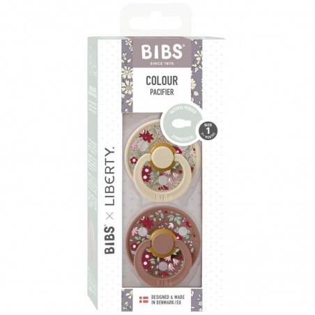 BIBS LIBERTY COLOUR SYMMETRICAL 2-PACK CHAMOMILE LAWN WOODCHUCK S Smoczek Symetryczny kauczuk Hevea