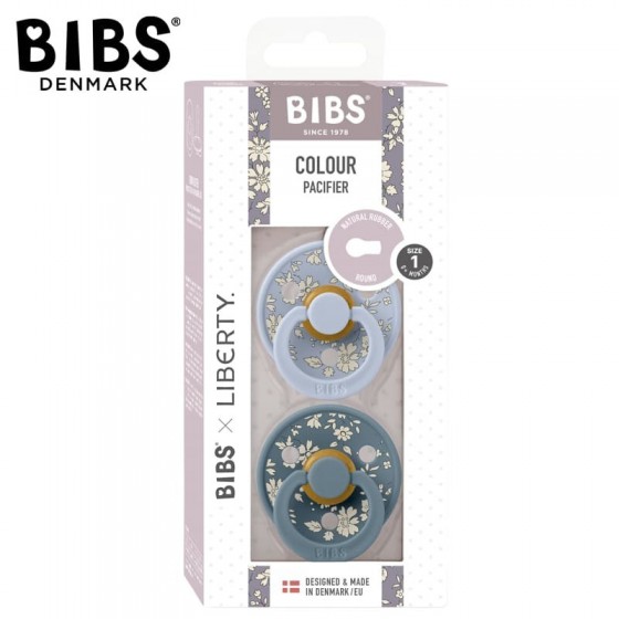 BIBS LIBERTY COLOUR 2-PACK CAPEL DUSTY BLUE S Smoczek