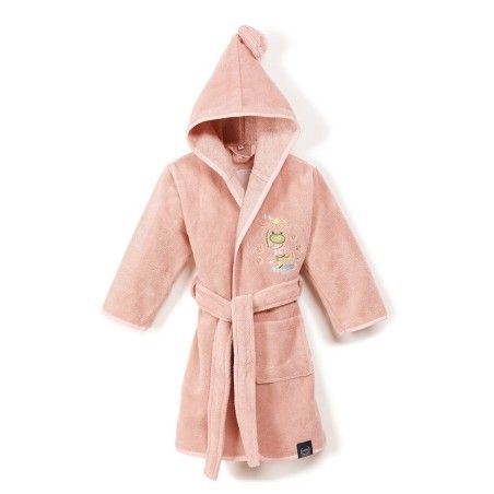La Millou Bamboo Bathrobe - S - Frogs Powder Pink