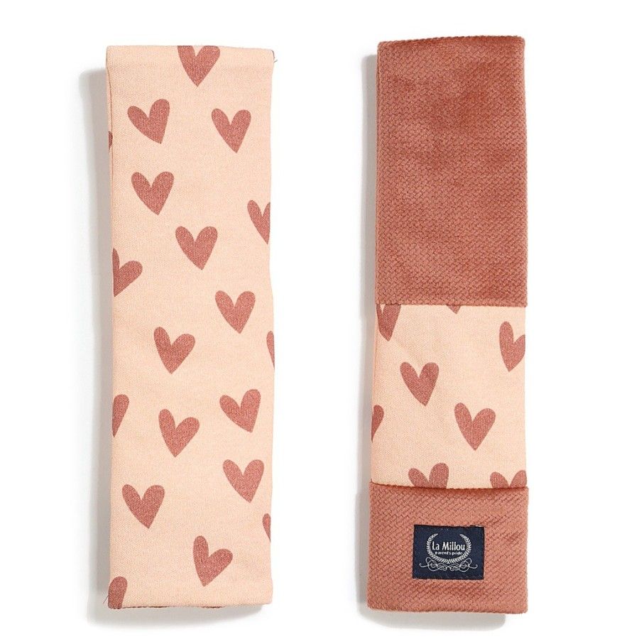 PROTECTORES DE CINTURÓN LA MILOU - HEARTBEAT PINK - TERCIOPELO