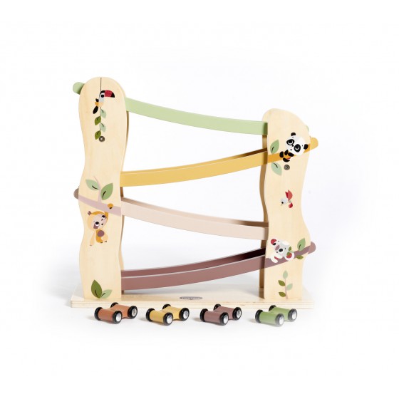 Tiny Love Un toboggan en bois avec piste et voitures - Boho Chic