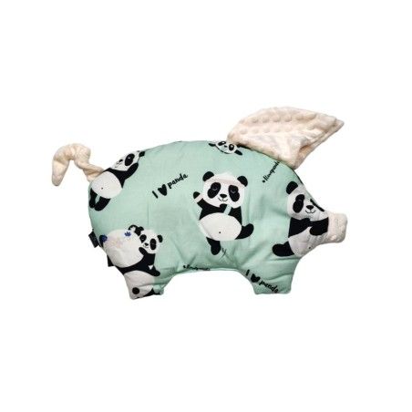 La Millou Poduszka Sleepy Pig - I Love Panda Mint - Ecru