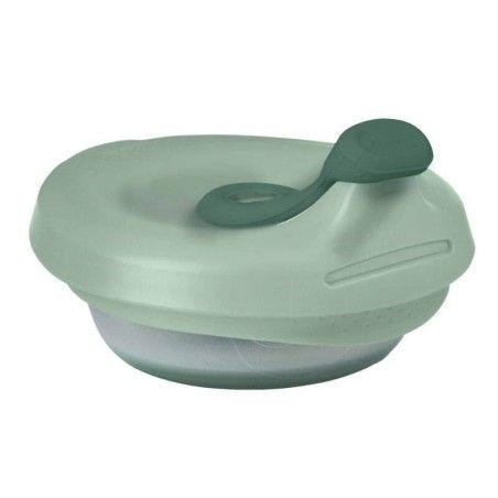 b.box Fill + Feed Silicone Bowl with a lid for feeding infants and children's sage