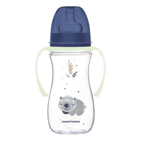 Canpol Babies Bottle wide anti-circle with glowing handles PP EasyStart 300ml Sleepy Koala