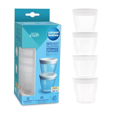 Canpol Förvaringsbehållare för mjölk/mat 4 st (180 ml)
