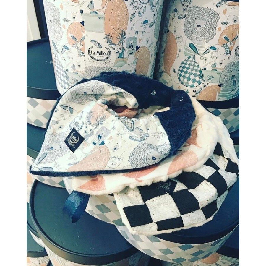 La Millou Apaszka Minky - I Love Panda - Ecru