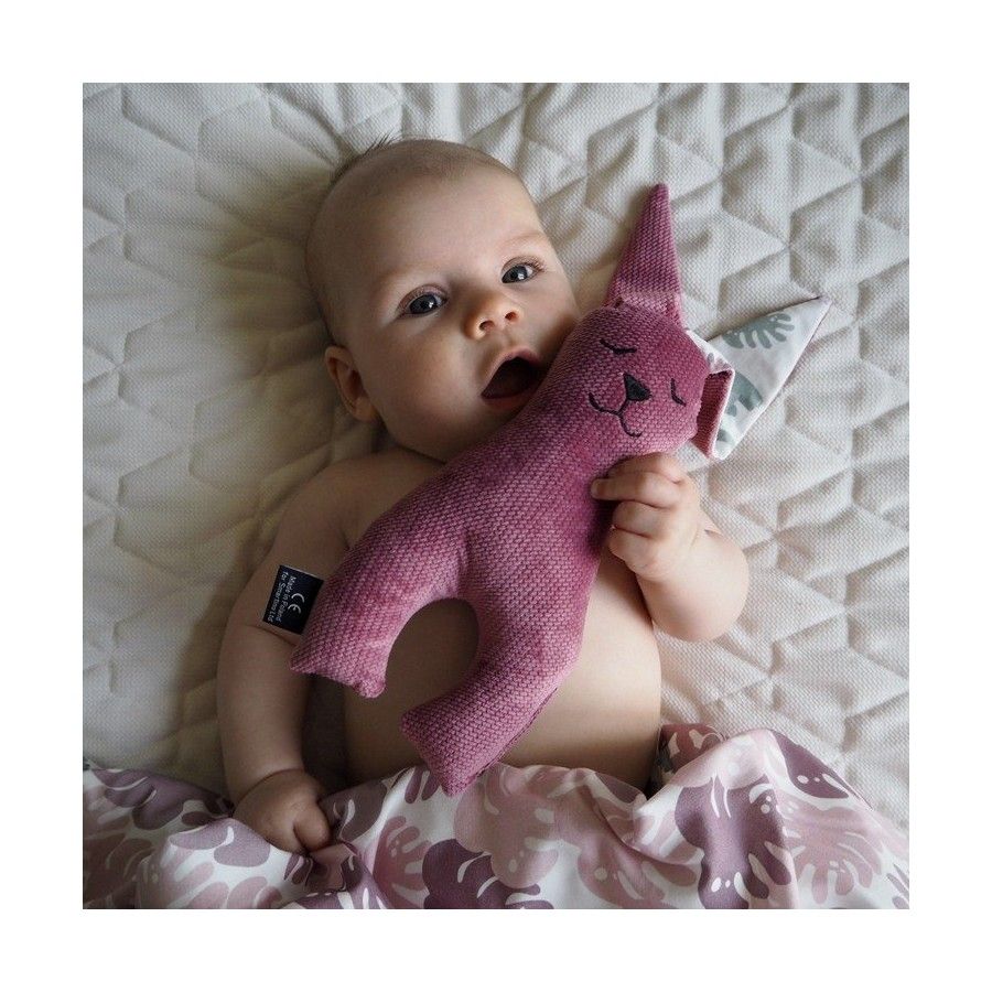 La Millou La mascotte du lapin Minky - Je t'aime Panda Pink -