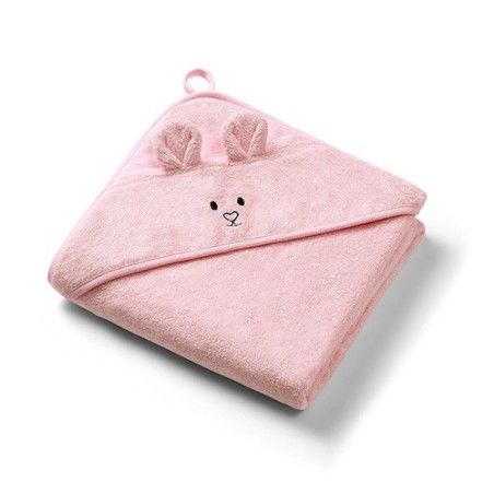Babyo Bamboo Baden met capuchon 100x100cm roze