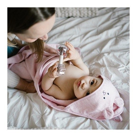 Babyo Bamboo Baden met capuchon 100x100cm roze