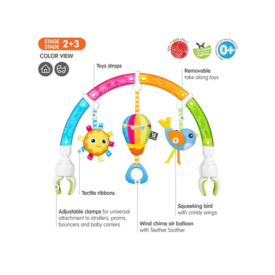 Benbat Łuk pałąk z zabawkami do Wózka Rainbow - 7290135001512