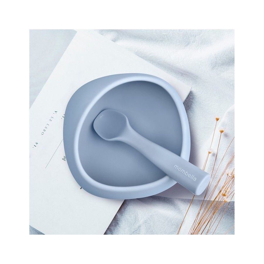 Mombella Miseczka z Przyssawką i Łyżeczka Light Blue