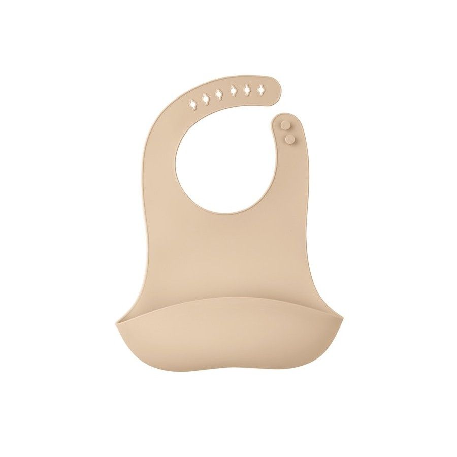 Mombella Silikonowy Śliniak z Kieszonką 3D Light Brown