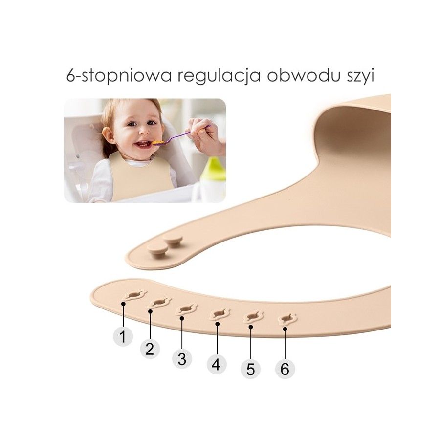 Mombella Silikonowy Śliniak z Kieszonką 3D Light Blue
