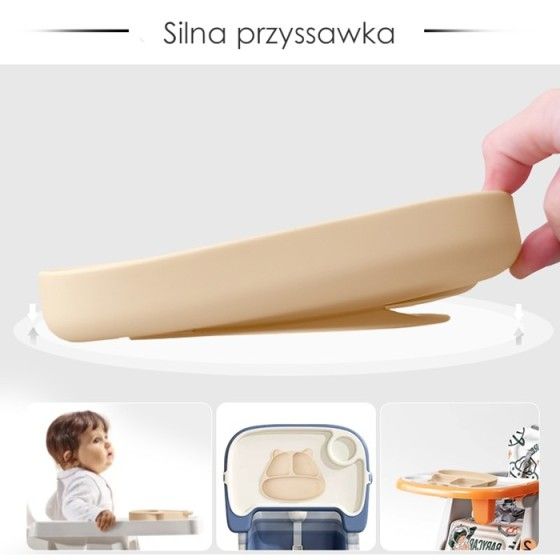 Mombella Talerzyk z Przyssawką Panda Light Blue