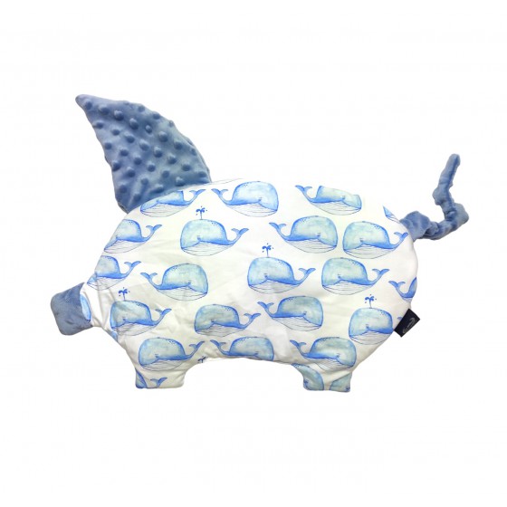 La Millou Poduszka Sleepy Pig - White Moby - Wind Blue - 