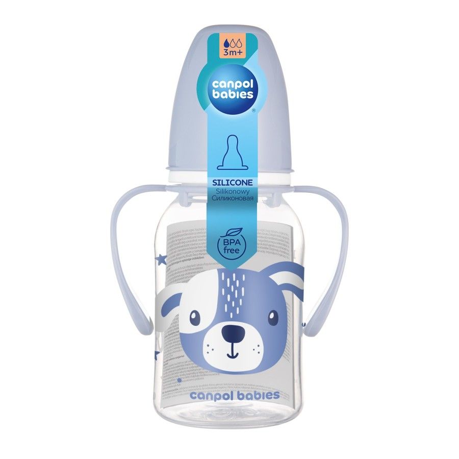 Canpol bébé Bouteille standard étroite avec poignées de 120 ml