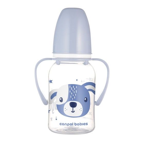 Canpol Babies Standardflaska Smal med handtag 120 ml Söt