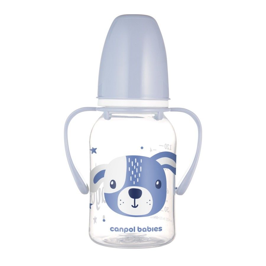 Canpol Babies Standardflaska Smal med handtag 120 ml Söt