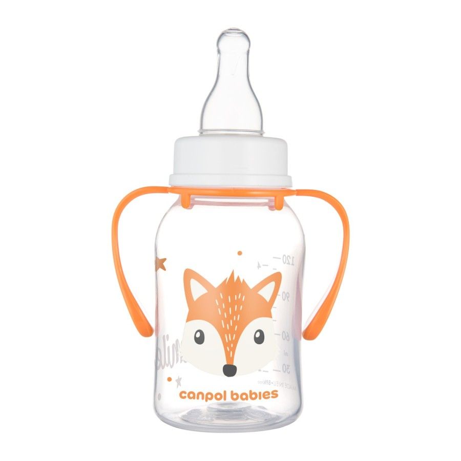 Canpol Babies Standard bottle Narrow with handles 120 ml Cute