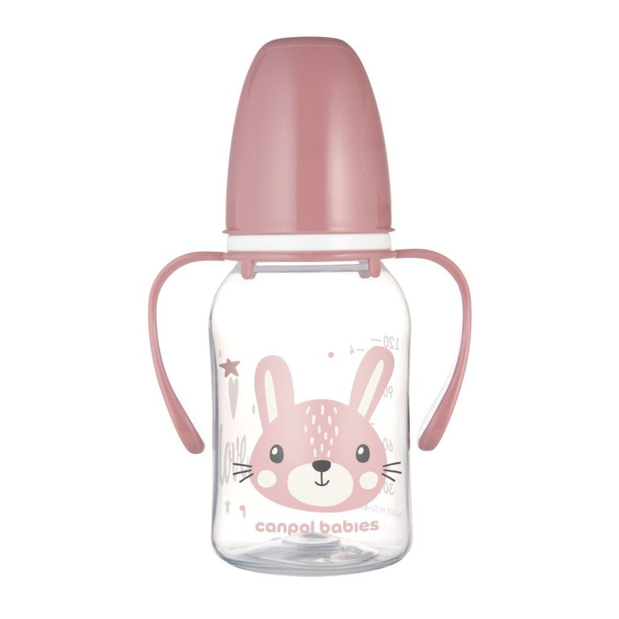 Canpol Babies Standard bottle Narrow with handles 120 ml Cute