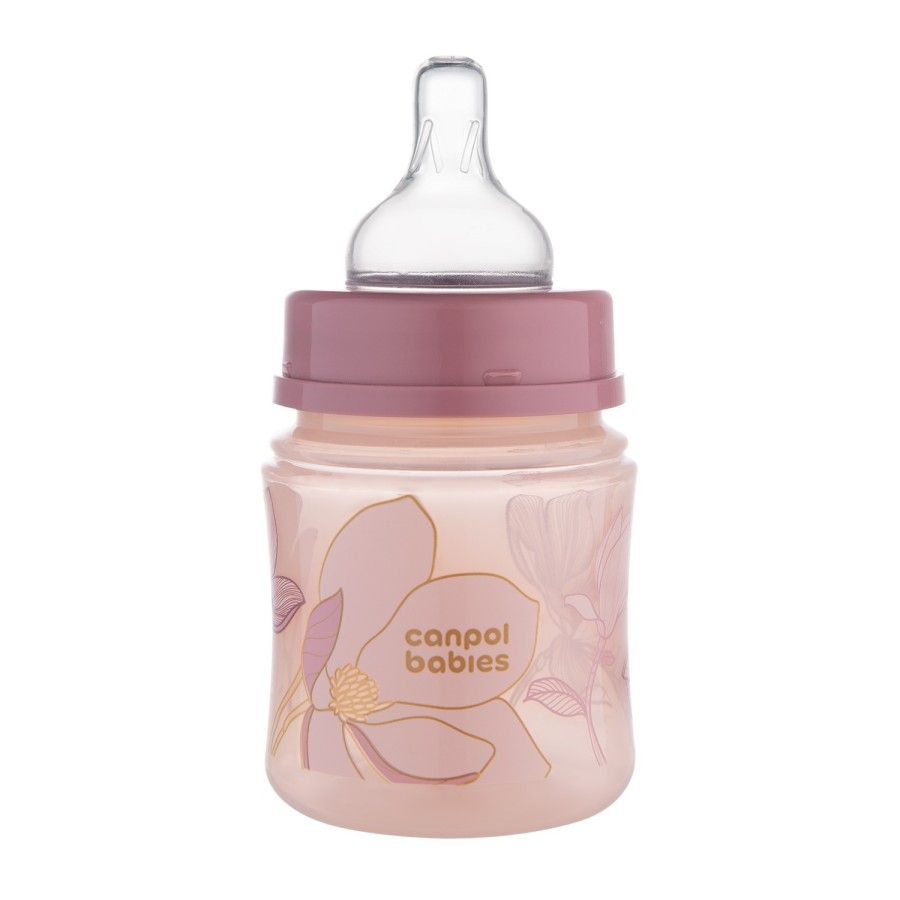 Canpol babies butelka antykolkowa EasyStart 120ml GOLD pink