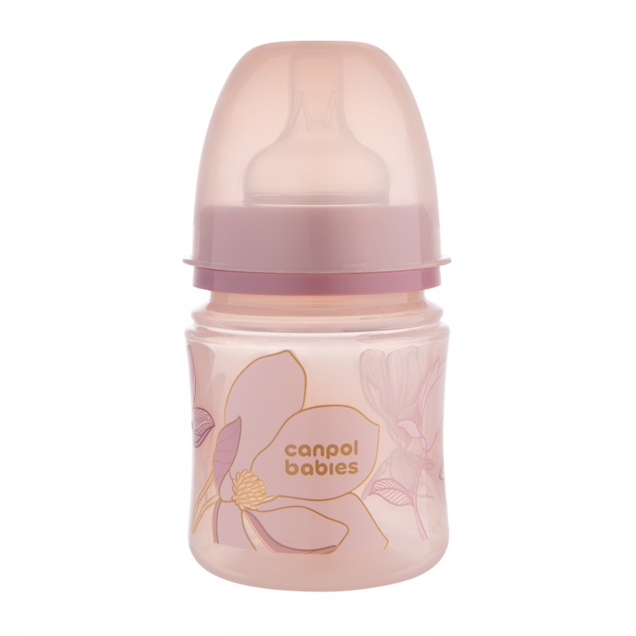 Canpol babies butelka antykolkowa EasyStart 120ml GOLD pink -