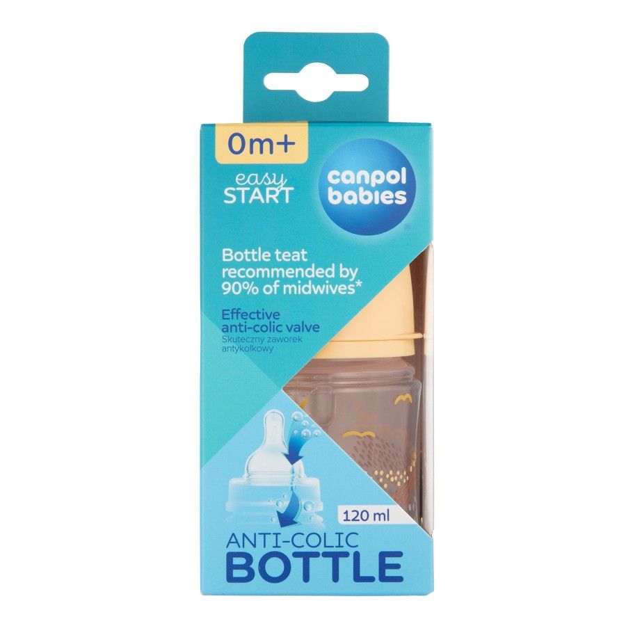 Canpol baby's Schwellflasche EasyStart 120 ml MOUNTAINS beige