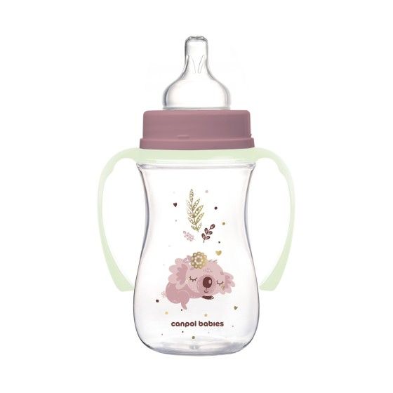 Canpol Bebe de botella anti-circular de bebés con brillantes.