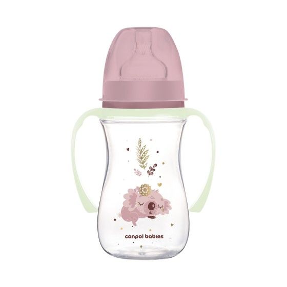 Canpol Děti široká anti-kruhová láhev s zářící