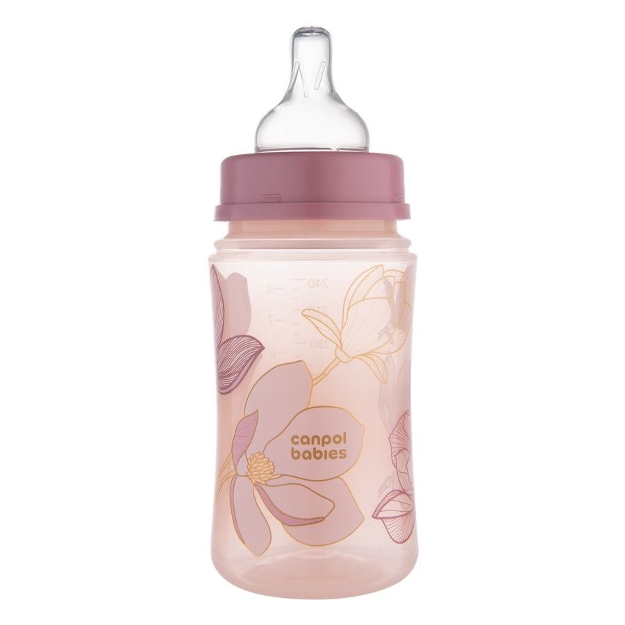 Canpol babies butelka antykolkowa EasyStart 240ml GOLD pink
