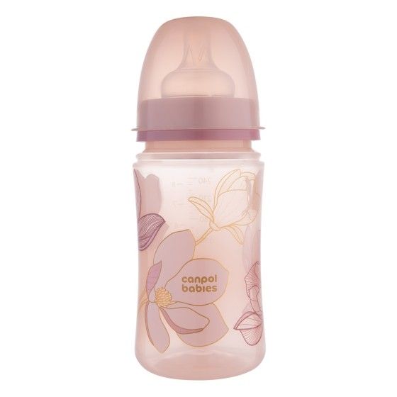 Canpol babies butelka antykolkowa EasyStart 240ml GOLD pink