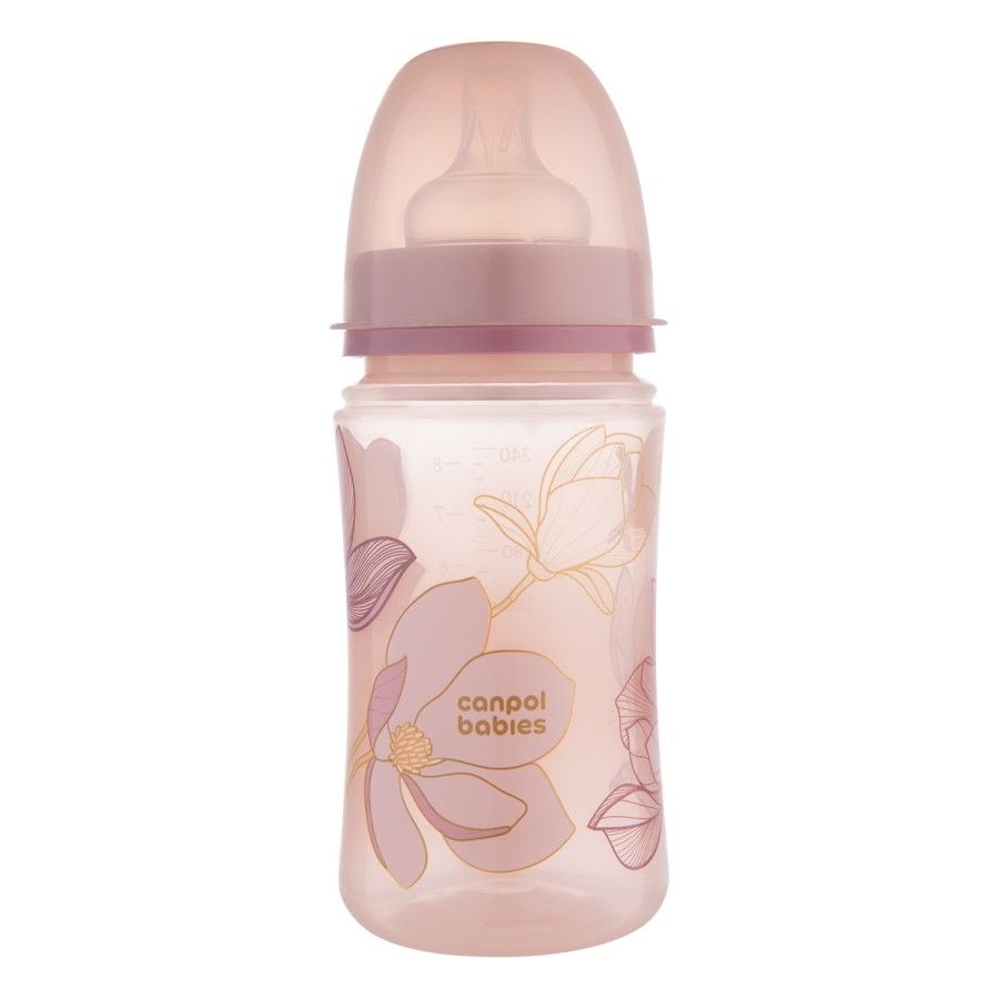 Canpol babies butelka antykolkowa EasyStart 240ml GOLD pink
