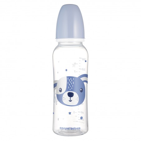 Canpol babies Butelka standardowa wąska 250 ml CUTE ANIMALS niebieska