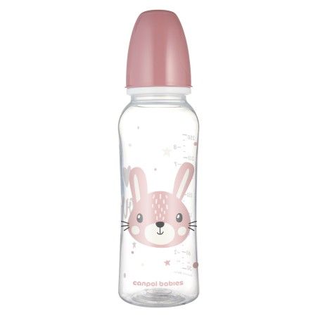Canpol babes Standardflasche schmal 250 ml CUTE ANIMALS rosa