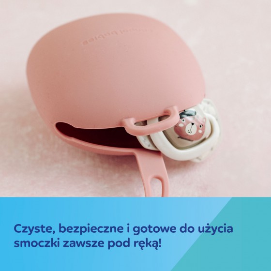 Canpol babies silikonowe etui na smoczki pink - 5901691879348