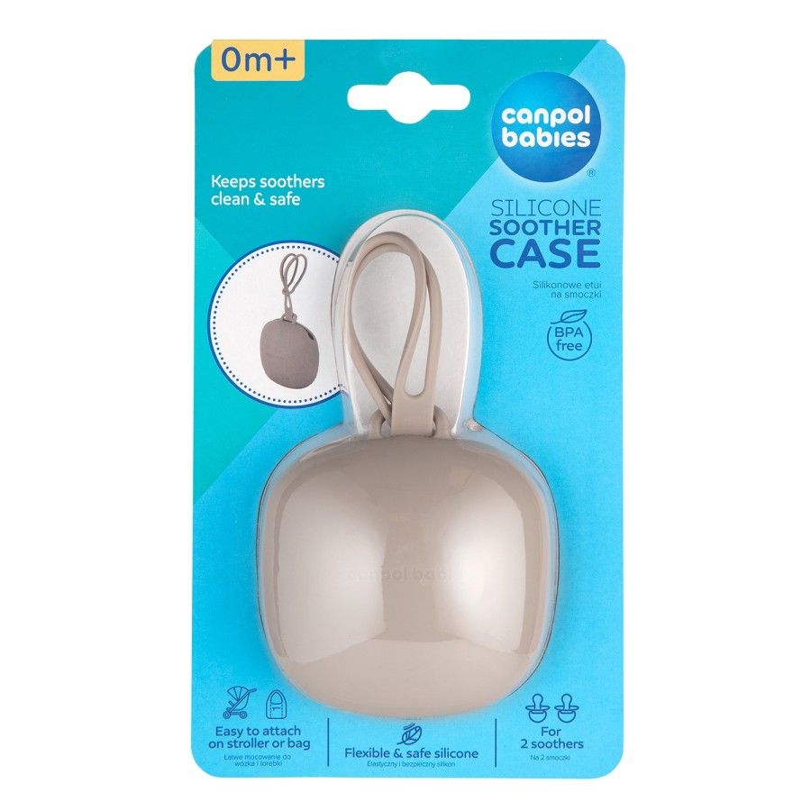 Canpol babies silikonowe etui na smoczki beige