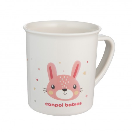 Canpol babies Plastikbecher mit Kinderohr 170 ml CUTE ANIMALS pink