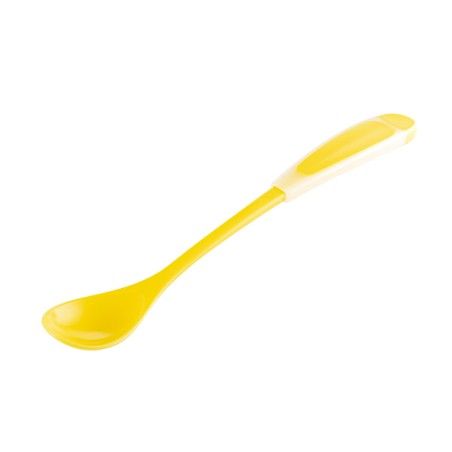 Canpol Cucharadita de bebés suaves con un mango largo amarillo
