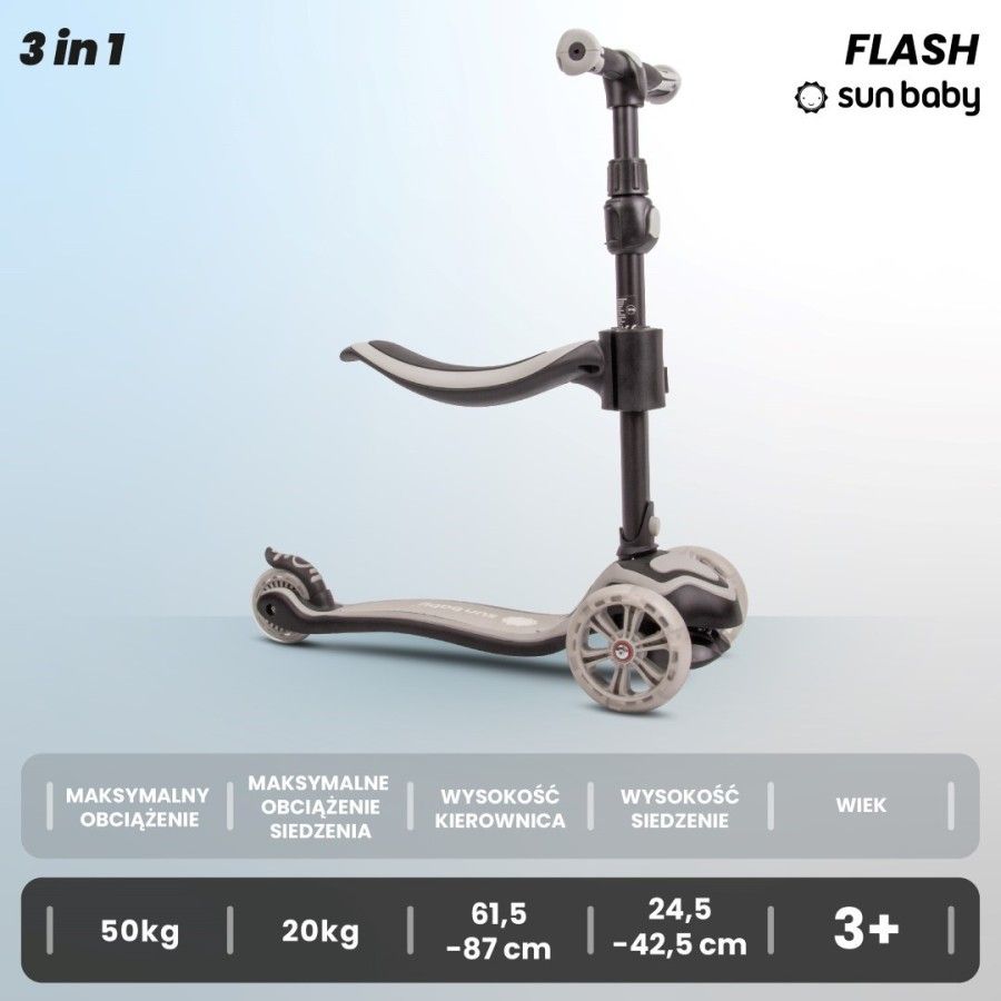 Sun Baby Bicycle Race Scooter Skateboard Flash 3 in 1 z