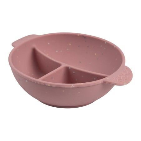 Canpol Babies silicone bowl with 3 compartments and a suction cup 360 ml Dots Pink