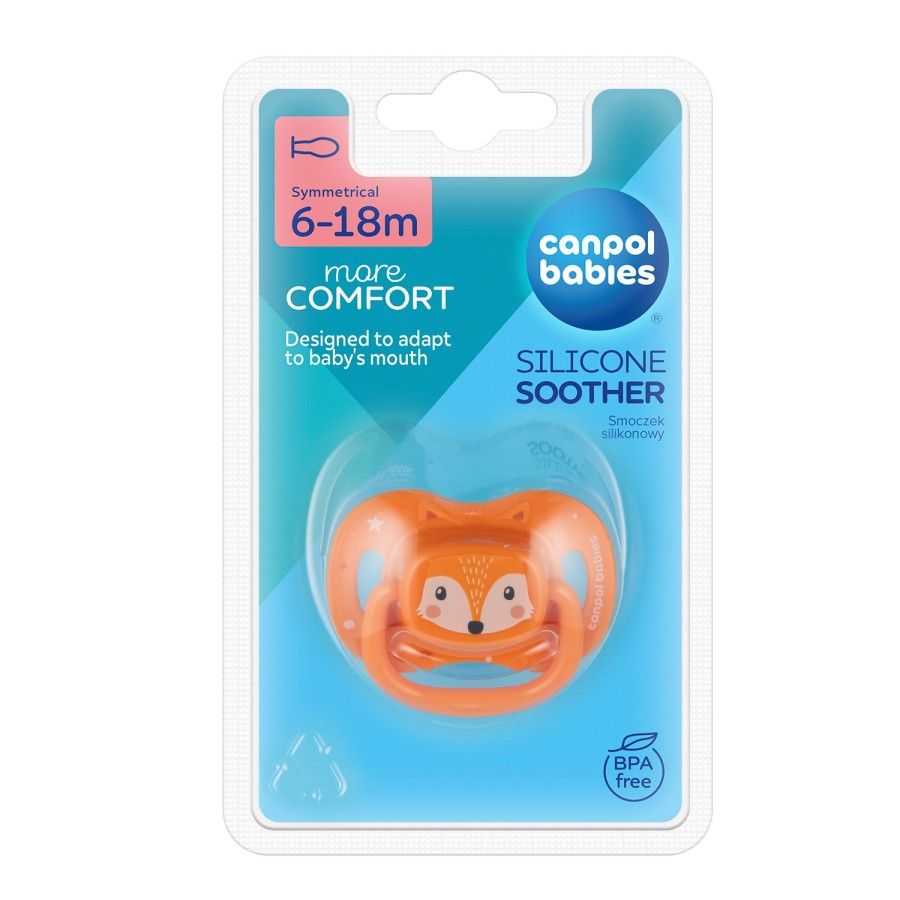 Canpol Baby's fopspeen up. Siliconen 6-18m Symmetrical Cute