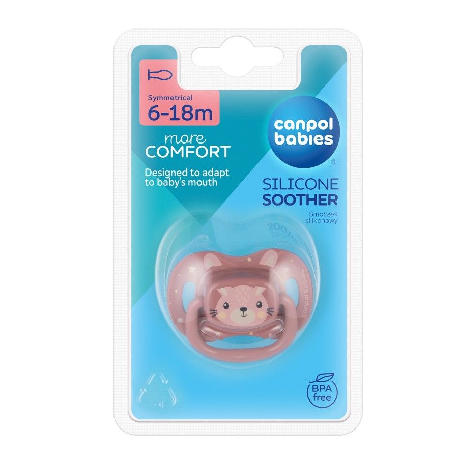 Canpol Bebés Pacifier USP. Silicona 6-18m simétrico lindo