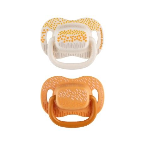 Canpol Babies Pacifier USP. Silicone symmetric 18m + Mountains 2 pcs. Yellow