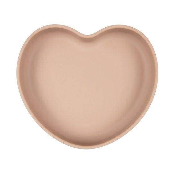 Canpol babies silikonowy talerz z przyssawką SERCE beige