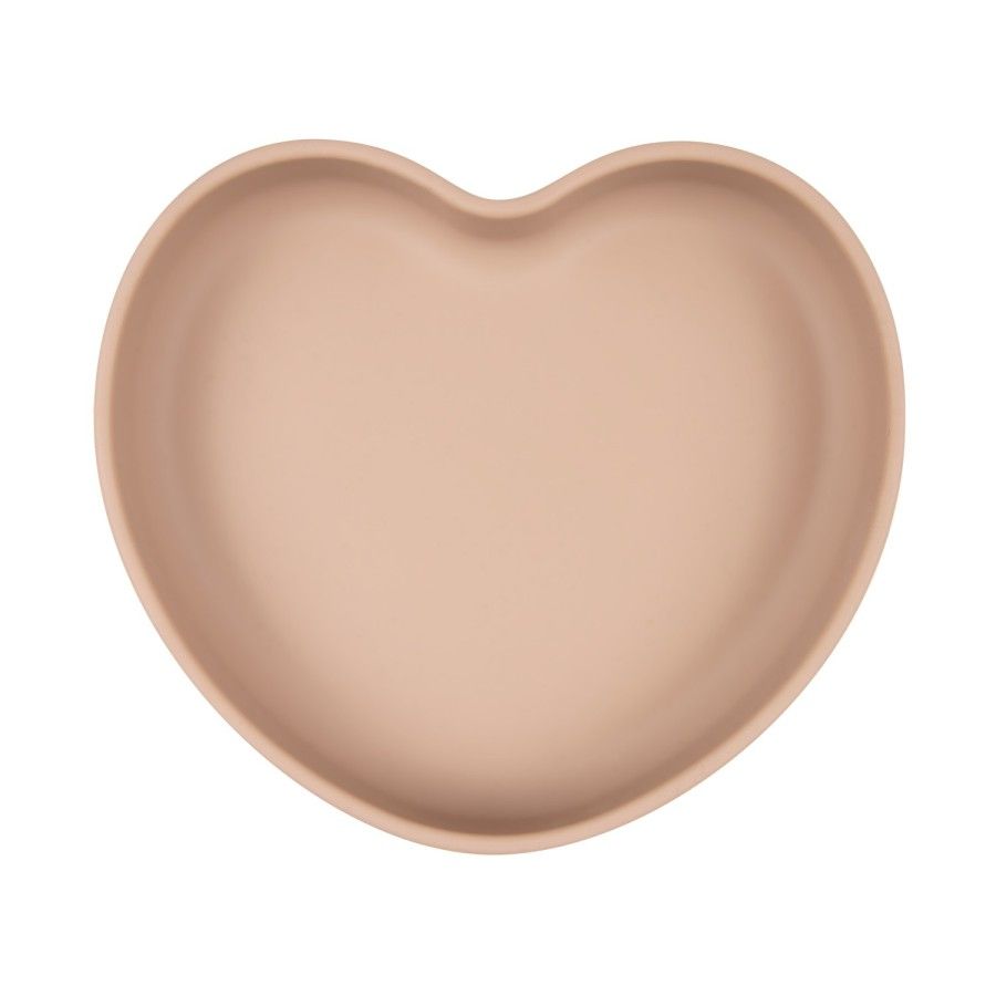 Canpol babies silikonowy talerz z przyssawką SERCE beige