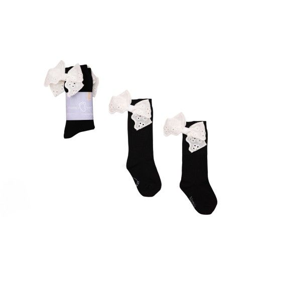 Mama's Feet Podkońówki egy íjjal a Mon Cheri - fekete 0-1 évvel