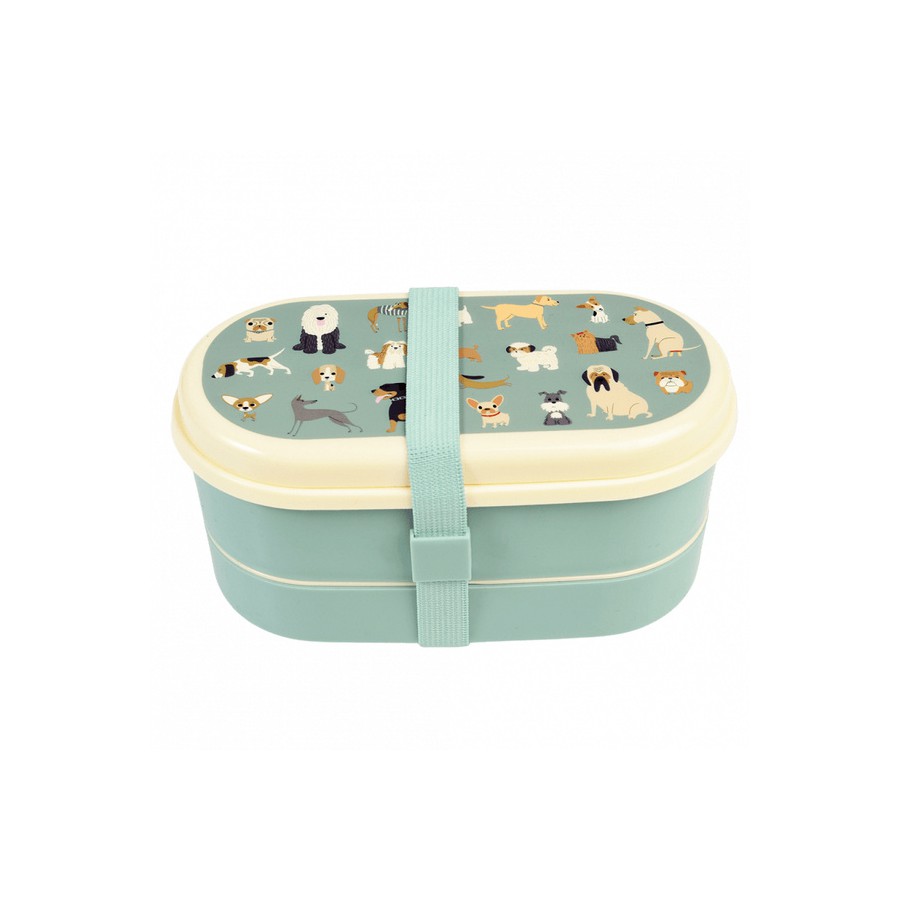 Rex London Lunchbox Bento ze sztućcami, Psy - 5027455437415